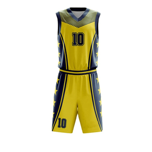 Conjunto de uniforme de baloncesto sublimación logotipo personalizado tejido de poliéster de secado rápido Jersey deportivo y pantalones cortos equipo ropa de baloncesto - Product Image 1