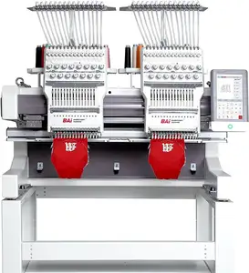 白绣机器视觉V22-2双头多针帽子，重型结构工业机器，15.7英寸x17.7