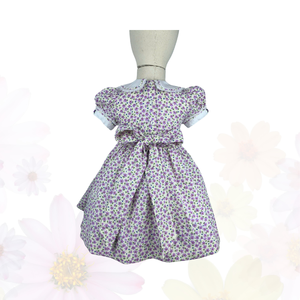 Premium Woven Cotton Hand Smocked Children Clothing Bullion Rose Smocked Dresses for Girls Toddler Girls Dresses - Product Image 3