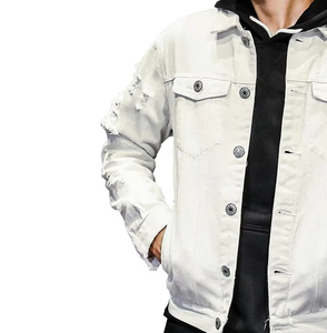 Nouvelle conception, blouson en jean blanc pour homme avec poches boutonnées, veste en denim automne-hiver, coupe oversize, taille de marque pour hommes - Product Image 5