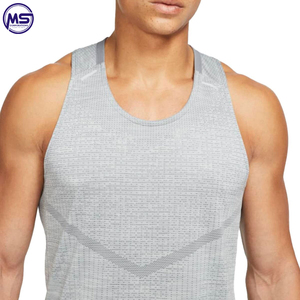 Premium High Quality Custom Gym Wear New Design Workout Fitness Round Neck Tank Top for <b>Men</b> Customized Fabric - Product Image 5