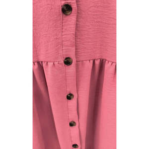 Vestido Mini Arrugado con Cuello y Botones Delanteros de Manga Corta para Mujer de Jane's - Ropa de Verano Informal de Corte Relajado, Modelo 31541 - Product Image 6