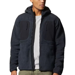 Custom Wholesale Polar Fleece Plush Zip Up <b>Jacket</b> Thicken Embroidery Plus Size <b>Men's</b> Unisex Winter <b>Sherpa</b> Fleece <b>Jacket</b> - Product Image 4