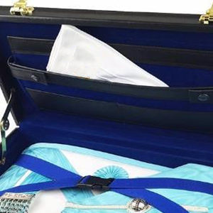 Masonic Regalia Apron Hard Case <b>Briefcase</b> Size MM or WM Mason Faux <b>Leather</b> Case, Black Top quality Ronpex - Product Image 6