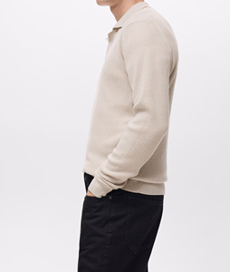 OEM Custom Men's V Collar Polar Fleece Sweater Embroidery <b>Warm</b> Sherpa Coat Zip up Pullover Fleece Jacket Sweatshirt Sweaters - Product Image 4