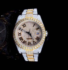 Montres-bracelets VVS Moissanite en diamant Unique Hip Hop Bling Buste vers le bas Style Boîtier en acier inoxydable Cadran en verre Couleur D pour les hommes - Product Image 1