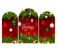 Lot de 3 Housses de Toile de Fond Chiara Arch en Tissu Tendu, Décorations Joyeux Noël, pour Cabine Photo et Événements Festifs
