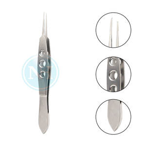 Pinzas de Precisión Bonn, Muy Delicadas, 1x2 Dientes, 0.12mm, Micro Pinzas de Sutura para Cirugía Oftálmica - Product Image 2