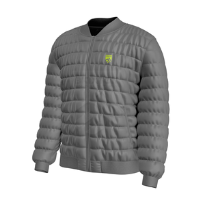 Veste matelassée à blocs de couleurs pour hommes, vêtements d'extérieur matelassés de style bombardier d'hiver avec manches contrastées et logo OEM - Product Image 3