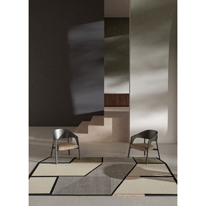 Tapis en laine noué à la main Aiwl-3069 ivoire, motif géométrique, pour salon, décoration intérieure, design rectangulaire pour couloir - Product Image 6