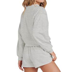 Pajama Sets for <b>Women</b> Two Piece Outfits <b>Long</b> Sleeve Sweatshirts Lounge Sets Casual Tops and <b>Shorts</b> Fall Outfits - Product Image 2