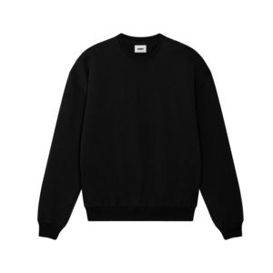 Meilleur sweat-shirt 80% coton 20% polyester homme avec col côtelé élastique pour toutes les occasions d'hiver noir Boxy Fit - Product Image 1