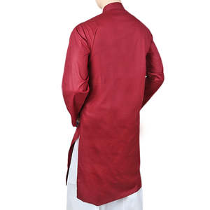 ชุดคุรตะผู้ชายแบบพื้นฐาน - สีแดงเลือดหมู - Product Image 5