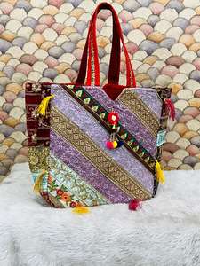 Indian Traditional Rajasthani Patchwork <b>Tote</b> <b>Bag</b> <b>With</b> Back <b>Zip</b>, Inside Pocket Essential for Daily, Special & Professional Use - Product Image 5
