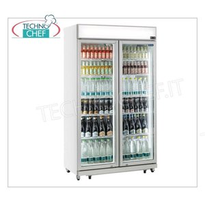 Refrigerador de Vidrio de 2 Puertas Technochef DC1050C, 1050 Litros, Temperatura Ventilada Clase C de -1/+10C para Fiestas - Product Image 1