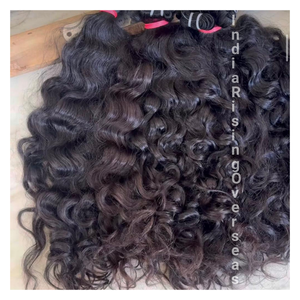 Extensions de cheveux naturels bouclés indiens humains crus de qualité supérieure alignés sans enchevêtrement 100% cheveux de couleur naturelle non transformés - Product Image 2