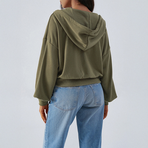 Sudaderas con capucha cortas con cremallera para mujer, sudadera transpirable para mujer, sudaderas con capucha recortadas, ropa de calle, ropa de invierno, sudaderas con capucha para mujer - Product Image 3