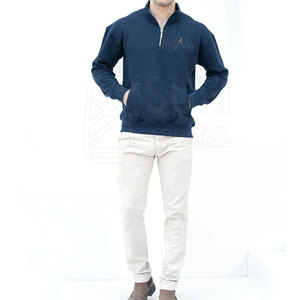 <b>Men</b> Quarter Zip 100% Cotton Solid Winter Sweatshirt Casual Pullover <b>Long</b> <b>Sleeve</b> Athletic Sportswear <b>Top</b> for <b>Gym</b> and Outdoor - Product Image 5