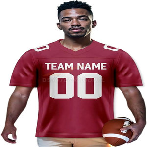 Maillots de football américain personnalisés broderie en gros directe d'usine maille de polyester à séchage rapide vêtements pour jeunes et adultes - Product Image 5