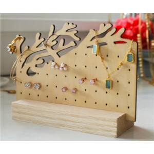 Nouveau support de boucles d'oreilles en acrylique avec Base en bois, plusieurs formes d'organisation supérieur, présentoir de boucles d'oreilles pour les magasins de bijoux - Product Image 4