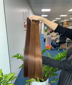 Extensión de cabello Remy Natural de trama marrón de 10 \ ", estilo de cabello de bebé vietnamita, materia prima de cabello humano Remi Cabello - Product Image 3