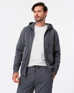 Breathable 250GSM Polyester Tracksuit <b>Men</b> Summer Jogging Set Screen Printed Light <b>Grey</b> Navy Blue Side Stripe Design - Product Image 3