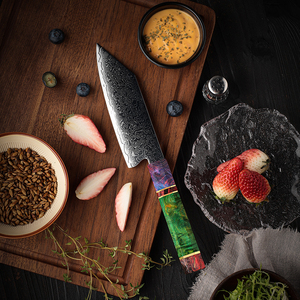 Venta al por mayor personalizado de alta calidad OEM ODM servicio cuchillo Damasco acero estilo japonés cocina corte Chef cuchillo con mango de madera - Product Image 4