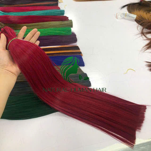 Nouvelle trame extension de cheveux populaire 100% remy Extensions de cheveux humains trame sans couture Remy machine cheveux trame liée à la main - Product Image 3