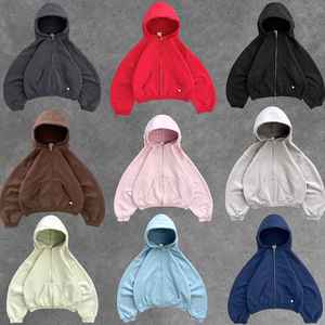Sweat à capuche vintage en molleton 100 % coton de haute qualité pour homme, coupe oversize, avec fermeture éclair, respirant – Vente en gros fabricant - Product Image 5