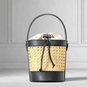 Trendy Classic Design Women's Woven Rattan Beach Bucket <b>Bag</b>, Shoulder <b>Crossbody</b> Handbag Wholesale Super <b>Cheap</b> - Product Image 5