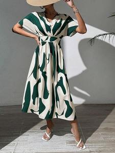 Indien fait à la main coton doux naturel élégant longue fête porter robe imprimé fleuri mariée cadeau personnalisé femme mode été - Product Image 4