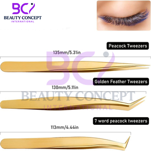 3 Pcs Eyelash Extension Tweezers Set Wholesale Rate Highest Quality Curved Grafted Eyelash Extension Tweezers - Product Image 2