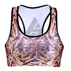 Soutien-gorge de sport de haute qualité haut Fitness couleur unie Gym Yoga débardeur avec soutien-gorge tendance soutien-gorge de sport à sublimation personnalisée - Product Image 4