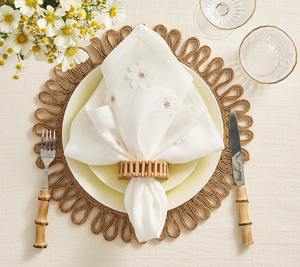 2025 vente chaude ronds de serviette ou support avec perles de verre personnalisées rond de serviette pour la fête de noël de mariage de luxe à bas prix - Product Image 2