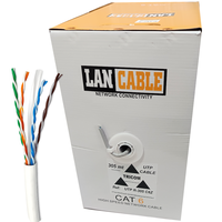 Cable de Red LAN TRICOM CAT6 UTP de 8 Núcleos, 305m, Rollo de Cable para Interiores, PVC-DCA, Conductor CCA+, Gris, China