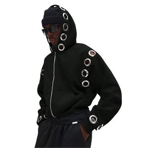 Sudaderas con Capucha Extra Grandes de Alta Calidad para Hombre, con Cierre de Cremallera, Ojales Metálicos Porosos, Logotipos Personalizados, Tallas Grandes Disponibles, OEM, Felpa Ecológica - Product Image 6