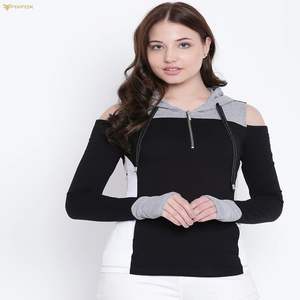 เสื้อฮู้ดดี้โอเวอร์ไซส์สำหรับผู้หญิง สกรีนโลโก้ได้ คุณภาพสูง ผ้าริบ มีกระเป๋าจิงโจ้ สีพื้น สำหรับฤดูหนาว - Product Image 4