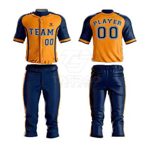 Uniforme de Béisbol Profesional para Hombre, Jersey y Pantalones con Logotipo Personalizado, Transpirable, Impresión por Sublimación, Secado Rápido, Colores Personalizados, 100% Poliéster - Product Image 1