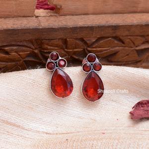 Désherbage porter allemand argent pierre boucles d'oreilles élégantes femmes et filles bijoux faits à la main multi-motif concepteur boucle d'oreille porter - Product Image 2