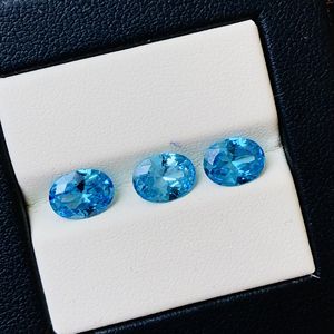 Zirconia cúbica azul hecha a mano de alta calidad, piedra preciosa de corte ovalado de alta calidad para la fabricación de joyas, tamaño calibrado Suelto - Product Image 5