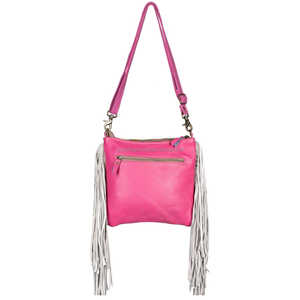 Bolso de cuero hecho a mano de piel de vaca genuina para mujer con flecos estilo cruzado Handon Fur Rattan Casual moda occidental cierre de cremallera - Product Image 2