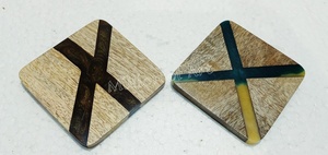 Tasse à thé en bois de marbre d'olive de qualité supérieure en résine mangue naturelle carbonisée inachevée personnalisée Style classique épais inachevé - Product Image 4