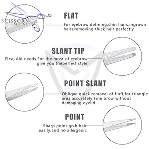 แหนบคิ้วกริปเพชรดีไซน์ใหม่แหนบคิ้วแบบเอียงน่ารักตามต้องการสำหรับร้านเสริมสวย - Product Image 2