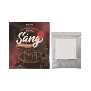โรบัสต้า-อาราบิก้าผสมผงกาแฟบดพร้อมที่แขวนที่กรอง10ซอง x 10g แพ็คสะดวกมีคาเฟอีน