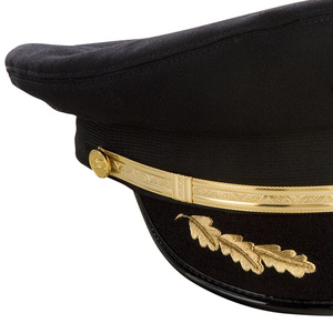 Gorras de capitán personalizadas con opciones de tela de lana bordadas a mano, sombreros de estilo uniforme disponibles para uso formal y de eventos - Product Image 2