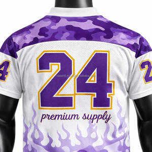 Jersey de Fútbol Americano Personalizado con Diseño OEM Nuevo, Transpirable, Logotipo Cosido Personalizado, Impresión por Transferencia de Calor, Manga Corta, Deportivo - Product Image 5