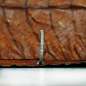 0.7 CTW coupe ronde laboratoire cultivé or jaune IGI certifié alliance minimaliste demi éternité ensemble anniversaire cadeau anneaux - Product Image 1