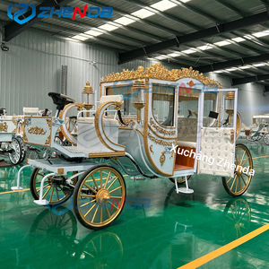 Chariot de luxe blanc doré, style royal, électrique, sans chevaux, avec sculptures dorées classiques, pour mariages et visites touristiques, direct usine S - Product Image 5