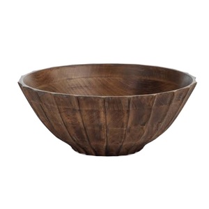 Bol profond avec cuillère à manger bol en bois rustique émail brillant imprimé finition vente chaude meilleure qualité bol de fruits - Product Image 4