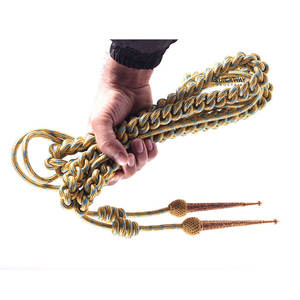 Uniforme Ceremonial de Algodón Torcido Personalizado, Aiguillettes de Hombro, Color Azul Cielo y Dorado - Product Image 2